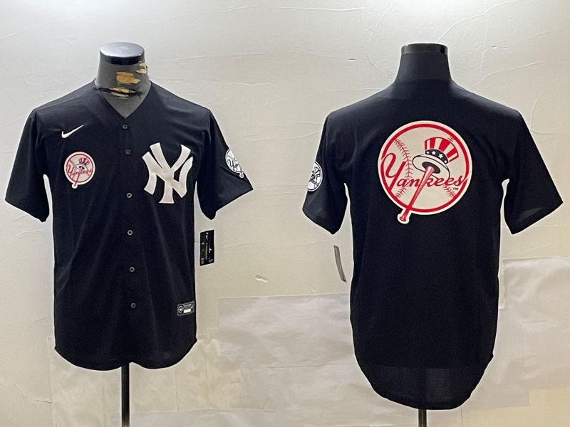 Men New York Yankees Blank Black Fashion Game Nike 2024 MLB Jersey style 17